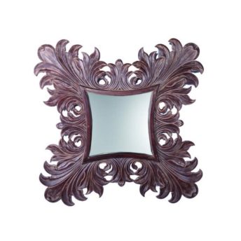 Latino Hand Carved Decorative Mirror in Bronze or Silver