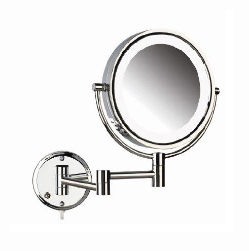 Mirror Led Light 8x Magnification, Wall Mounted Shaving Mirror With Light Black