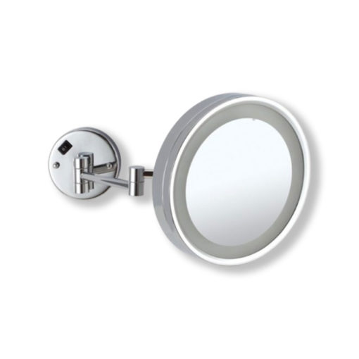 Wall-Mounted-Round-Shaving-Make-Up-Mirror-LED-Light-3x-Magnification-25.5cm