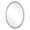 Beaded Silver Oval Mirror