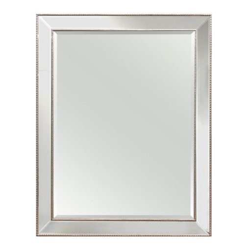 Medium Silver Beaded Wall Mirror
