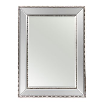 Silver Beaded Wall Mirror 110cm x 80cm