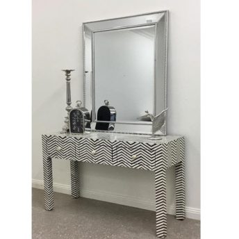silver beaded wall mirror