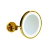 Gold Round Shaving/Make Up Mirror LED Light 3x Magnification