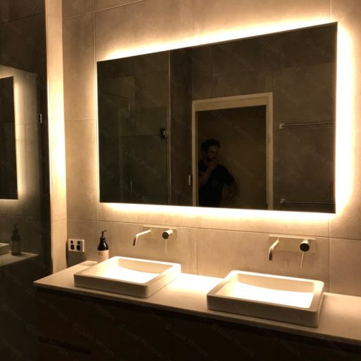 Rear Soft Glow LED Backlit Bathroom Mirror