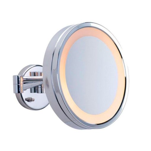 Round ShavingMake Up Mirror Warm LED Light 3x Magnification 25cm