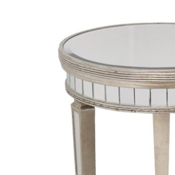 Round Mirrored Side Table