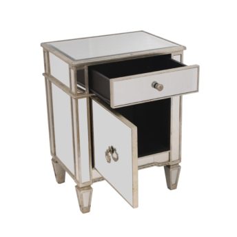 Antique Mirrored Bedside Cabinet