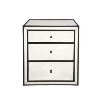 brentwood mirrored bedside table