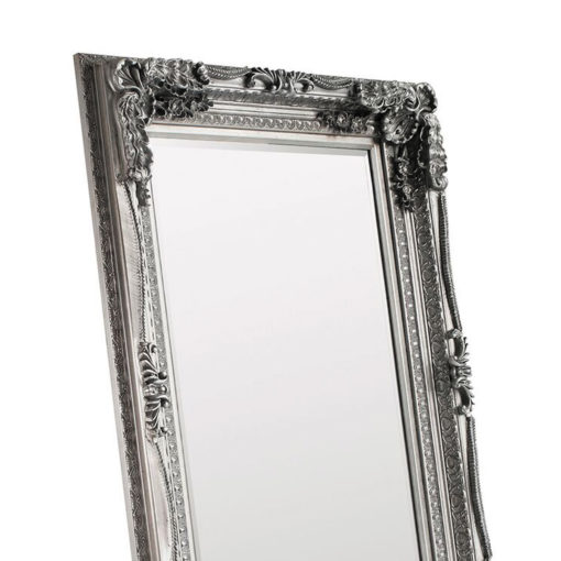Carved Louis Leaner Mirror Silver W895 x H1755mm