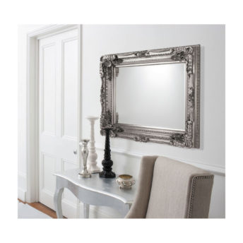 Lacey Ornate Wall Mirror Silver