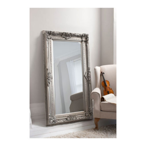 Decorative Leaner Mirror Silver