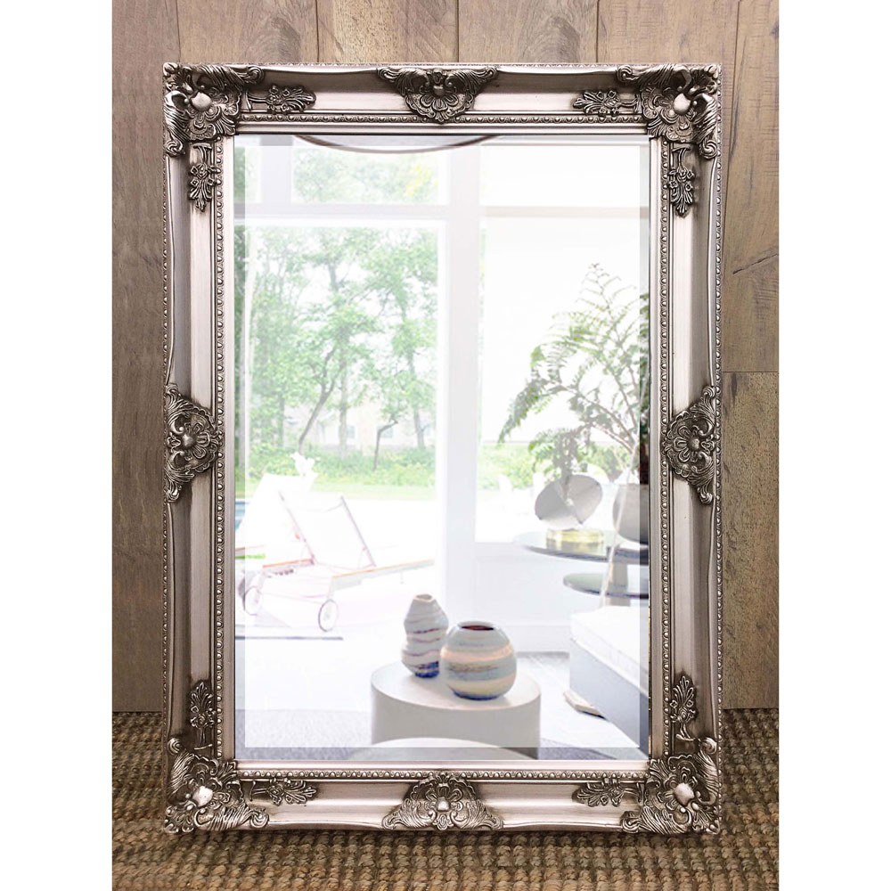 Taylor Silver Ornate Wall Mirror 110 X 80cm Free Delivery Luxe Mirrors