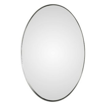 Pursley Brushed Nickel Oval Mirror by Uttermost 50cm x 76cm