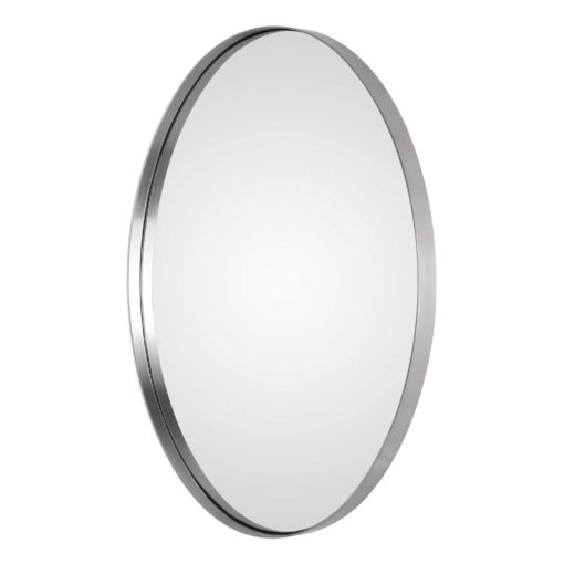 Pursley Brushed Nickel Oval Mirror by Uttermost 50cm x 76cm