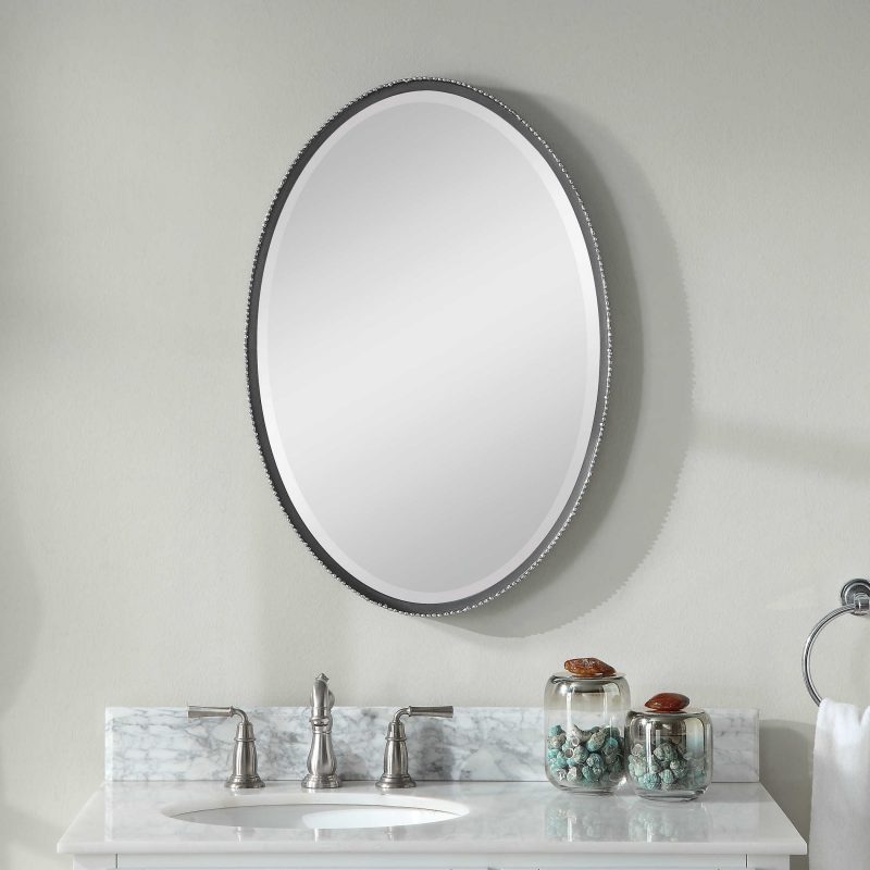 Reva Silver Oval Mirror by Uttermost 53cm x 78cm