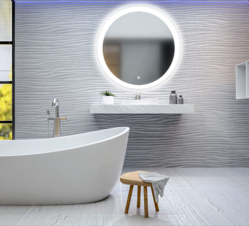 Maloo Round LED Bathroom Mirror with Demister 600mm or 800mm