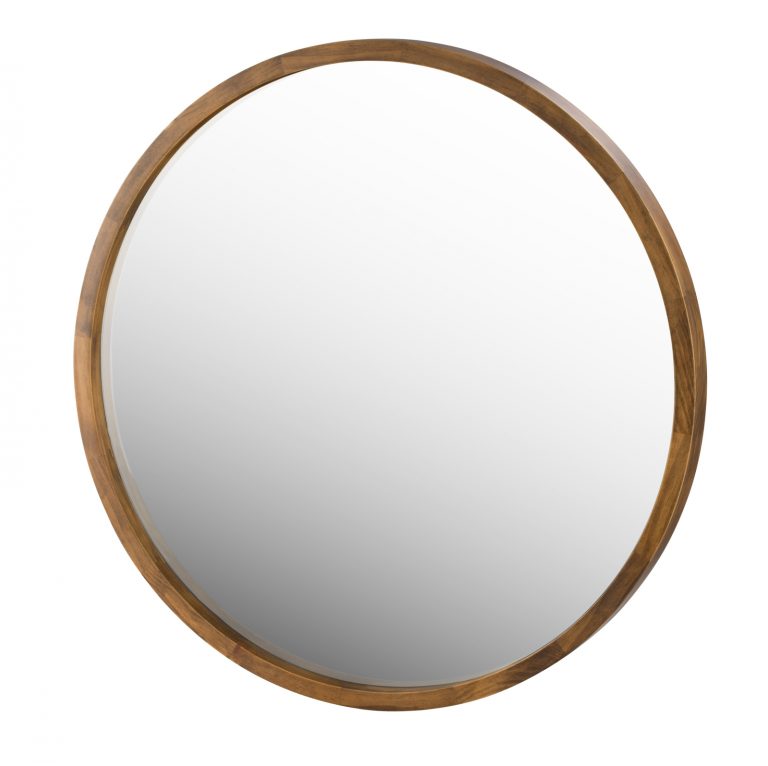 Cebu Dark Wood Round Mirror 80cm or 95cm | Luxe Mirrors