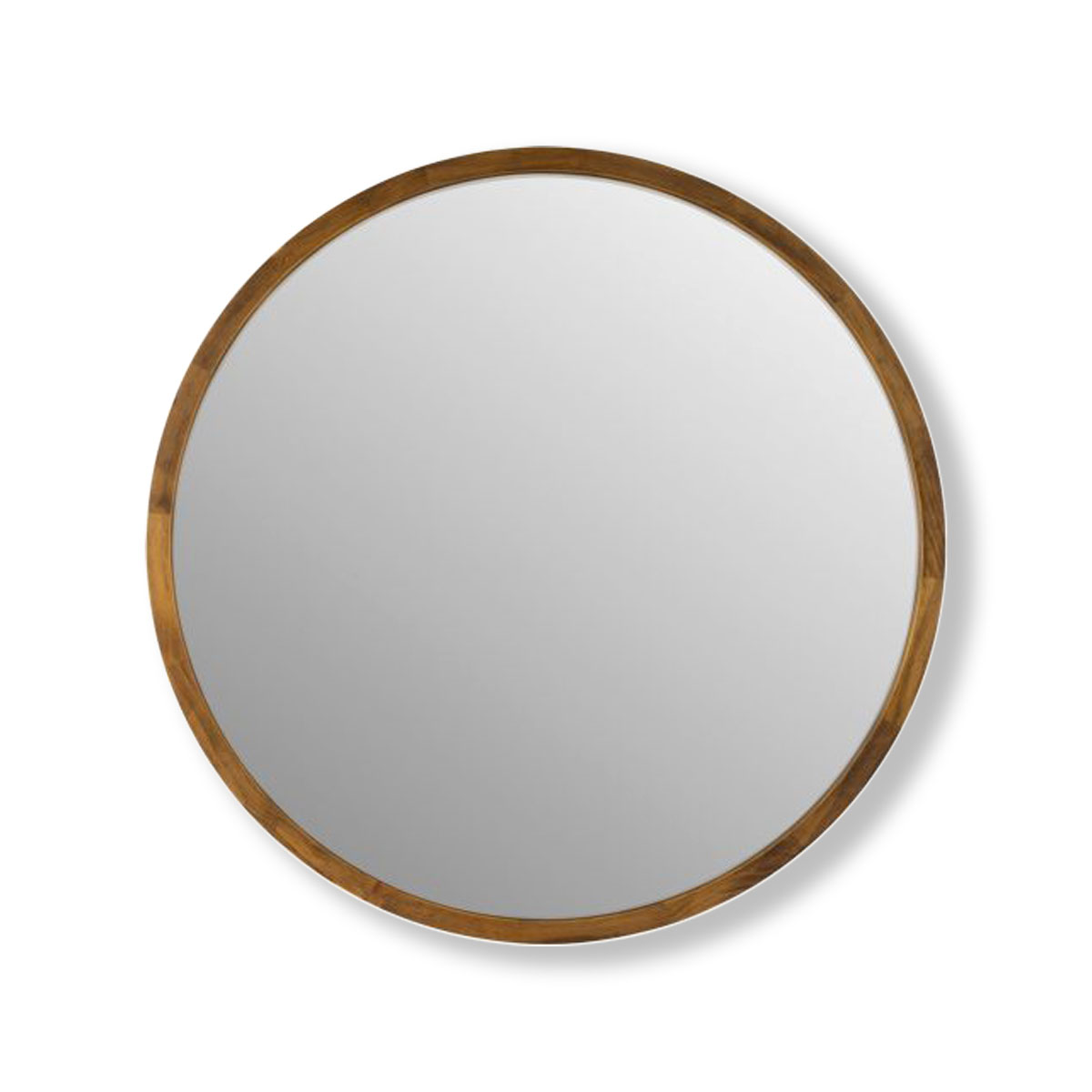 Cebu Dark Wood Round Mirror 80cm Or, Copper Round Mirror 80cm