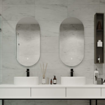 Slimline Backlit LED Oblong Bathroom Mirror 90cm x 45cm