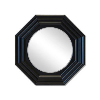 Rey Wall Mirror Black 100 cm Dia x 3.4 cm W