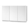 3 Doors Mirrored Wooden Cabinet - White 120 CM x 72 CM