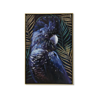 Dark Cockatoo in Forest Canvas Wall Art 60cm x 90cm