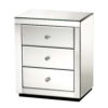 3 Drawer Mirrored Wooden Cabinet - Silver 40 CM x 58 CM