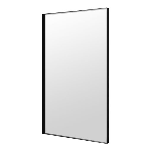 Luxe Thin Black Metal Frame Bathroom Mirror - 120cm x 80cm