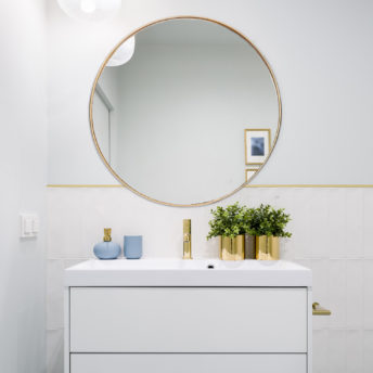 Luxe Thin Brass Gold Round Metal Frame Bathroom Mirror - 60cm or 80cm