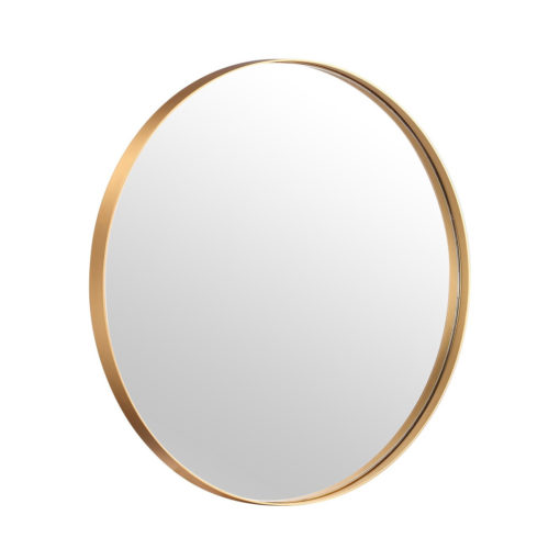 Luxe Thin Brass Gold Round Metal Frame Bathroom Mirror - 60cm or 80cm