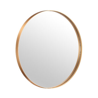 thin gold frame round mirror