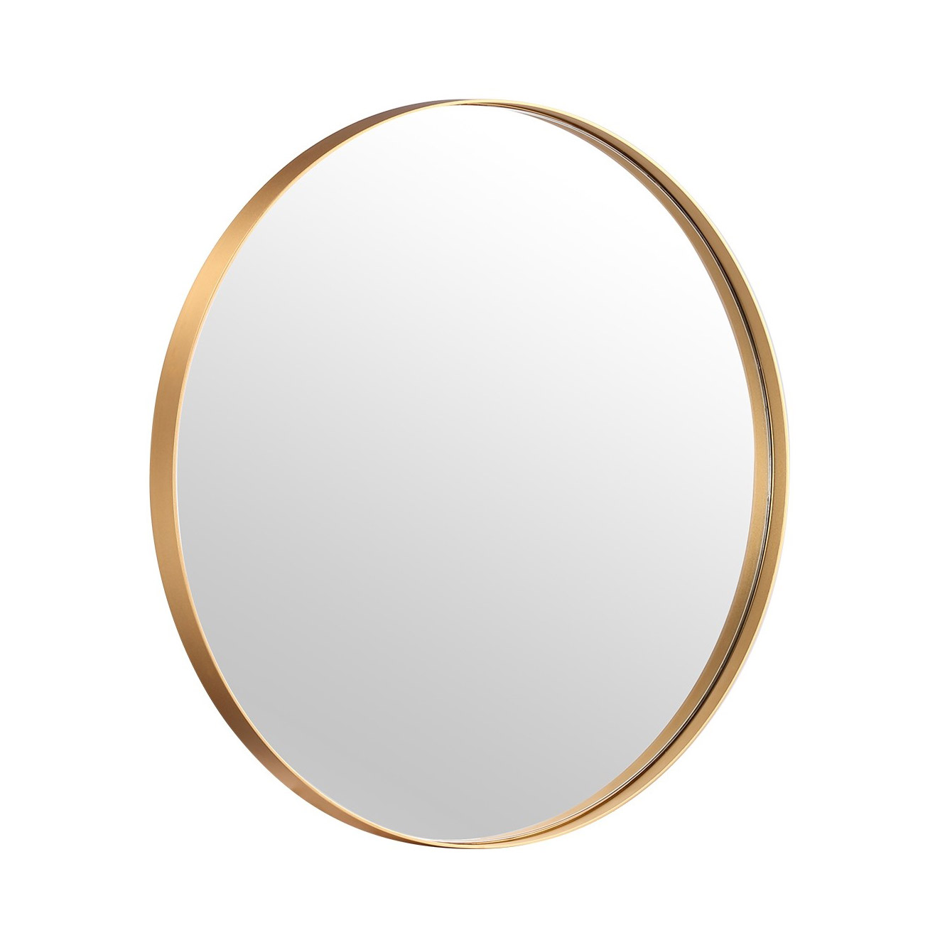 Luxe Thin Gold Round Metal Frame, Gold Circular Mirror 80cm