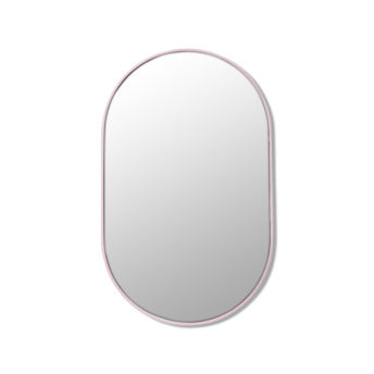Pill Shape Pink Stainless Steel Framed Mirror - 90CM