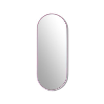 Pill Shape Pink Stainless Steel Framed Mirror - 100CM