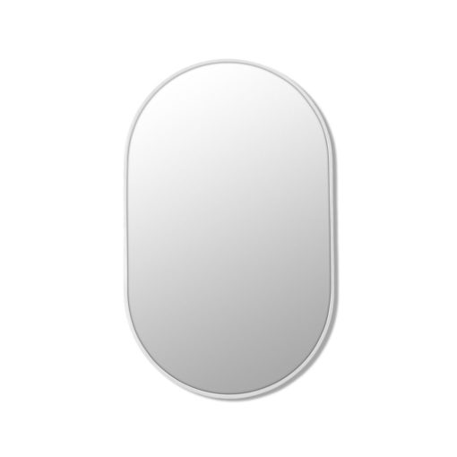 Pill Shape White Stainless Steel Framed Mirror - 70CM, 90CM, 100CM, 150CM