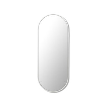 Pill Shape White Stainless Steel Framed Mirror - 100CM