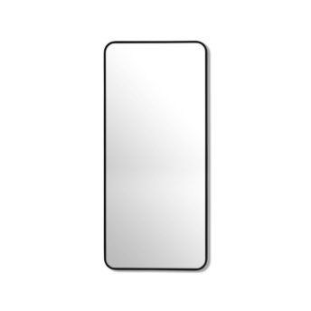 Radius Corner Black Stainless Steel Framed Mirror - 120CM