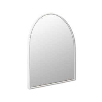 Arch Shape White Stainless Steel Framed Mirror - 80cm x 76cm
