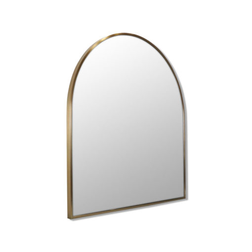Arch Shape Satin Brass Stainless Steel Framed Mirror - 80cm x 76cm