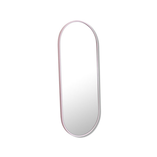 Pill Shape Pink Stainless Steel Framed Mirror - 100CM