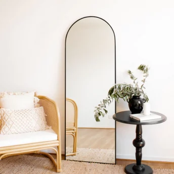 Full Length Black Arch Mirror with Metal Frame | Luxe Mirrors