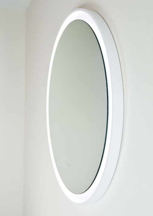 Eclipse Frontlit LED Mirror With White Frame - 60cm / 80cm