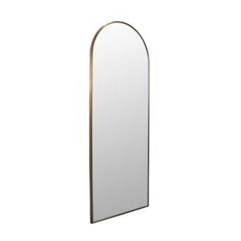 Arch Leaner Dressing Satin Brass Stainless Steel Framed Mirror - 60CM, 76CM