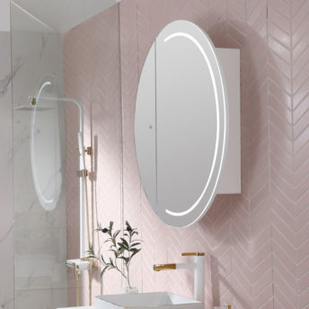 Pearl LED Mirrored Cabinet with Demister - 90cm Dia