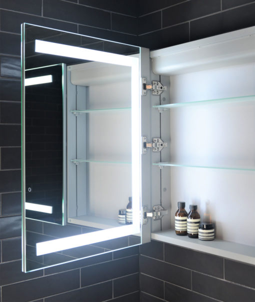 Vera LED Mirrored Cabinet with Demister - (75cm x 70cm), (90cm x 70cm), (120cm x 70cm), or (150cm x 70cm)