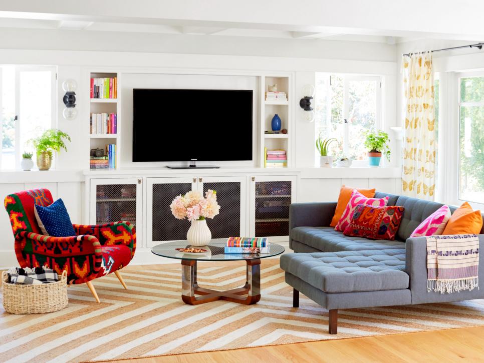 Living Room  With Colourful Furnishings