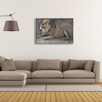 Majestic Lion Wall Art Canvas 120 cm X 80 cm