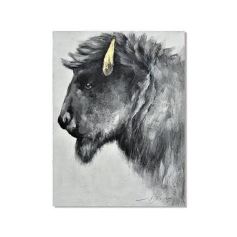 Bison Profile Wall Art Canvas 60 cm X 80 cm
