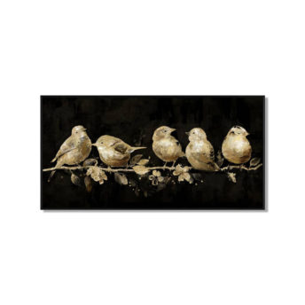 Golden Birds Wall Art Canvas 100 cm X 50 cm